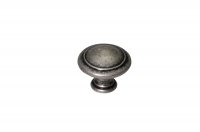 Ручка-кнопка, отделка старое серебро с блеском