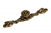 Ручка-кнопка с накладкой, отделка бронза античная французская