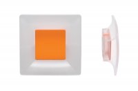 Ручка-кнопка 32мм, отделка транспарент матовый + оранжевый