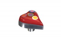 Ручка-кнопка, отделка алюминий полированный + смола