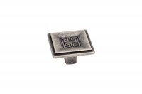 Ручка-кнопка, отделка серебро античное