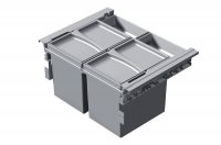 Система хранения выкатная, в базу 600, H298 (2 ведра + 2 контейнера), отделка пластик серый