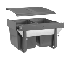 GTV: ВЕДРО ДЛЯ МУСОРА БЕЗ КРЕПЛЕНИЯ ФАСАДА=450мм, НАПР. С ДОВОДЧИКОМ - НИЗКИЙ, 2х15л , 490x395x312 АНТРА: PB-45-002X15-60A