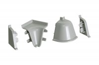 Комплект угловых элементов для овального бортика, цвет серый