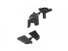 Комплект соединителей овального пристеночного бортика ALPHALUX,(3ч.:2загл., 90гр.внут) пластик, черный