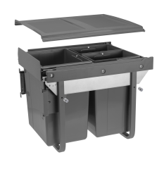 GTV: ВЕДРО ДЛЯ МУСОРА С КРЕПЛЕНИЕМ ФАСАДА=450мм, НАПР. С ДОВОДЧИКОМ - ВЫСОКИЙ 20+2x10л, 490x395x415 АН: PB-45-450MF202X10-60A