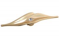 Ручка-кнопка, отделка золото глянец + горный хрусталь