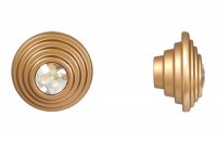 Ручка-кнопка, отделка золото матовое + горный хрусталь