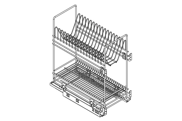 Сушка в шкаф для посуды 50 см двухуровневая