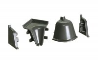 Комплект угловых элементов для овального бортика, цвет темно-серый