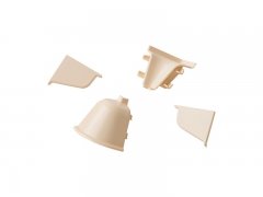 Комплект соединителей овального пристеночного бортика (VER%/35), (4ч.:2 загл., 90°внут.+90°внеш.) пластик, светло-бежевый 92107