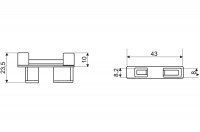 Заглушка к профилю под установку ручки правая, цвет Серый