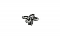 Ручка-кнопка, отделка серебро античное + горный хрусталь