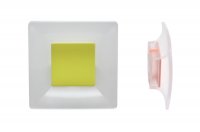 Ручка-кнопка 32мм, отделка транспарент матовый + оливковый