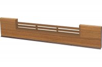 1863 Решётка вентиляционная для цоколя ПВХ H.100, L=600, орех светлый