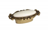 Ручка-кнопка, отделка бронза античная "Флоренция" + керамика