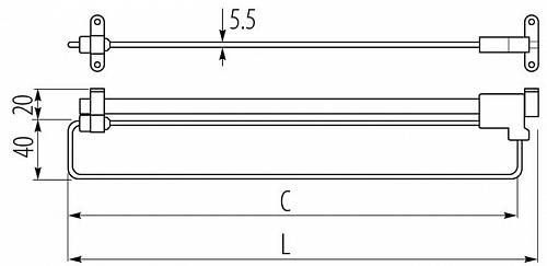 Штанга выдвижная для шкафа 350 мм