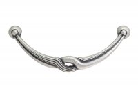 Ручка-скоба 96мм, отделка серебро античное