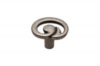 Ручка-кнопка, отделка серебро старое