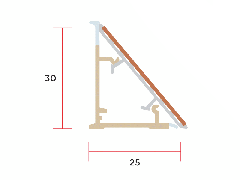 Бортик пристеночный треугольный ALPHALUX, 30*25 мм, L=4.1м, золото оливы G003, алюми