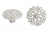 Ручка-кнопка, отделка никель + горный хрусталь