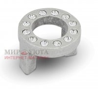 CENTER Ручка-кнопка 32мм серебро состаренное с кристаллами Сваровски: CNT.32K.AA