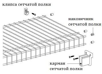 Наконечник сетчатой полки белый