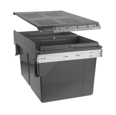 GTV: ВЕДРО ДЛЯ МУСОРА PRACTI ECO, ФАСАД=400мм, 2x16л, с креплением к фасаду, 362х403х358, напр.шариковая: PB-45-400MF-2X16-60A