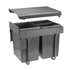 GTV: Сегрегатор для модуля 400мм (20L+2x10L)антрацит, с креплением фасада с доводчиком (в430мм, ш345мм, г: PB-45-MF202x10-60A