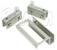 Компл. петель для стекл. двери + ручка, хром матовый: ZS9008