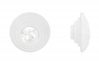 Ручка-кнопка, отделка белая матовая + горный хрусталь