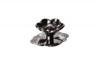 Ручка-кнопка "Афина" с накладкой, отделка никель чёрный