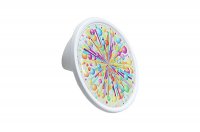 Ручка-кнопка 32мм, отделка белый матовый + вставка