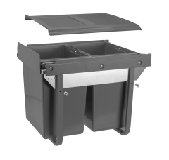 GTV: ВЕДРО ДЛЯ МУСОРА БЕЗ КРЕПЛЕНИЯ ФАСАДА=450мм, НАПР. С ДОВОДЧИКОМ - ВЫСОКИЙ 2x20л , 490x395x415 АНТРА: PB-45-450-2X20-60A