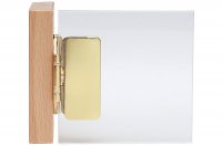 Петля вкладная для стекла, угол открывания 180°, отделка латунь