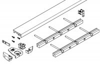 Folding Concepta 25 Профиль нижний 1300 мм, в комплекте с фурнитурой