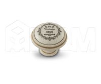 Ручка-кнопка D35мм cлоновая кость/золото винтаж керамика Vintage: WPO.77.01.Q3.000.T5