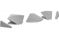 Комплект угловых элементов и заглушек для бортика 3504, цвет под алюминий