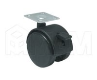 Опора двухколесная с площадкой, D40 мм, со стопором: OK-40/1-CT