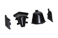 Комплект угловых элементов для овального бортика, цвет чёрный