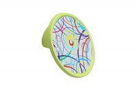 Ручка-кнопка 32мм, отделка лайм + вставка