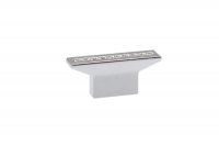 Ручка-кнопка 16мм, отделка хром глянец + горный хрусталь