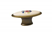 Ручка-кнопка, отделка бронза + керамика