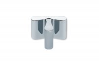 Ручка-кнопка, отделка сталь шлифованная + хром глянец