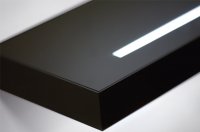 Полка-светильник Just-50, 900х200 мм, черный глянец, стекло покраска+матированное световое окошко