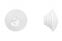 Ручка-кнопка, отделка белая матовая + горный хрусталь