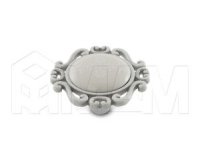 Ручка-кнопка белый/серебро винтаж, керамика белые узоры: WPO.41.01.G4.000.T4