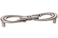 Ручка-скоба 128мм, отделка старое серебро с блеском