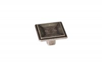 Ручка-кнопка, отделка серебро античное