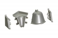 Комплект угловых элементов для овального бортика, цвет серый металлик